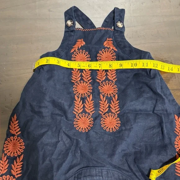 Banana Republic Baby 12-18 Month Navy Blue Linen Embroidered Jumper - Picture 12 of 13